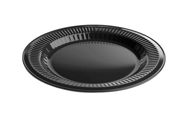 Plastic Plate in Black isolated on transparent Background