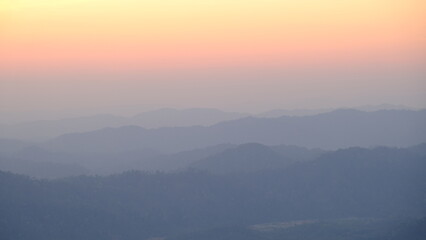Mountain landscape with beautiful sky sunset at  Thailand.