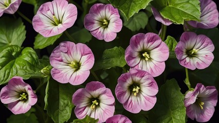 The mallow plant,  pink and white flowers, Marshmallow leaves and flowers, Medicine plant wallpaper, pink and white flowers, Marshmallow flower in garden. Althaea officinalis	
