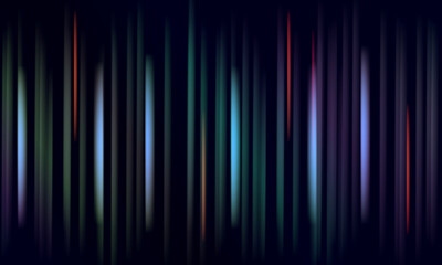 Dark colorful stripes abstract banner design. neon.