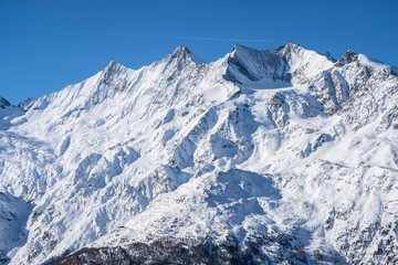Mountain massif near Saas-Fee in Switzerland