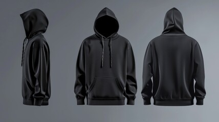 black hoodie mockup Generative AI