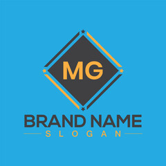 Creative letter MG unique logo design template for company