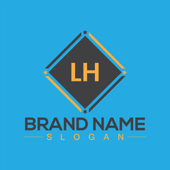 Obraz premium Creative letter LH unique logo design template for company