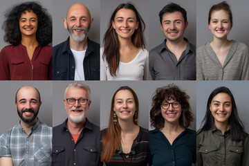 Collection of Smiling People Headshots for Stock Images