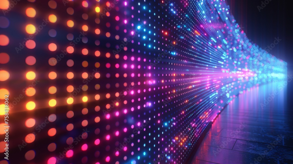 Aufkleber modern illustration of grid pattern for led display on stadium or scene. digital panel with mesh dio