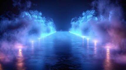 Smoke, smog clouds on floor, morning mist over ground or water surface perspective. Isolated steam circle at night club, magic haze, natural evaporation Realistic 3D modern illustration.
