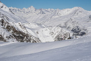 Mountain massif near Saas-Fee in Switzerland
