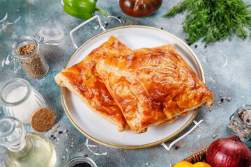 Georgian traditional khachapuri with cheese.