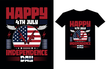 Independence Day Vintage T-shirt design. Happy 4th July independence day t-shirt design. 4th of July 1776 independence day t-shirt design, Happy 4th July, USA Flag Vector.