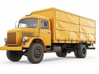 Truck for transportation of goods. Delivery of heavy volume and weight