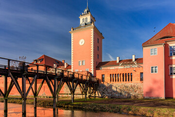 Beautiful Teutonic castle in Lidzbark Warminski before sunset, Poland.