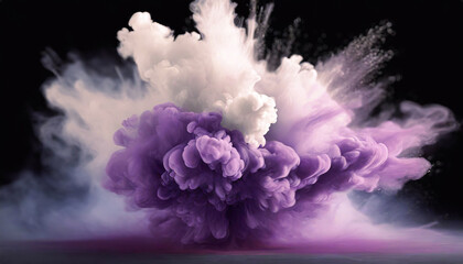 Fond abstrait. Explosion de fumée violette - obrazy, fototapety, plakaty