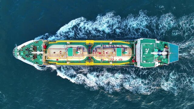 LPG ship, Oil tanker ship. Oil Tanker running in ocean. petroleum ship transportation import export fuel energy across red ocean sea. Vessel transport Gas.	
