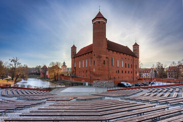 Beautiful Teutonic castle in Lidzbark Warminski before sunset, Poland.