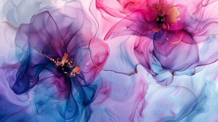 Beautiful abstract background. Alcohol ink. Flowers.Fluid art.Liquid marble. Contemporary art