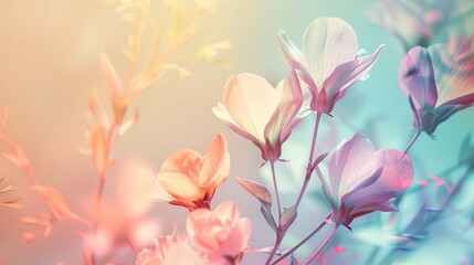 Beautiful abstract flower over pastel background. Serenity, tranquility concept
