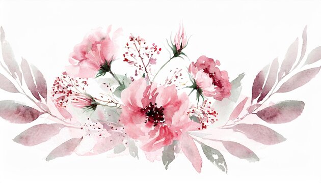 pink watercolour floral bouquet of flowers on white background for wedding stationary invitations greetings wallpapers fashion prints