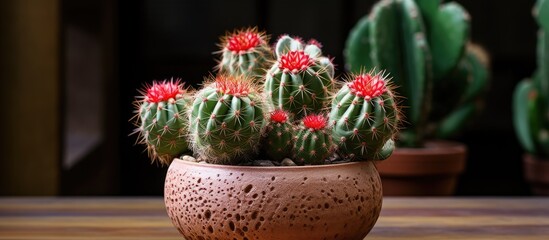 Ornamental Cactus Planted in Pot for Indoor Decoration