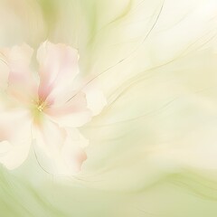 A delicate white and pink flower blooms gracefully against a lush green background, exuding elegance and tranquility