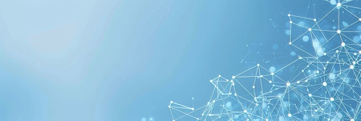 Blue and green cyber nano info with ai, innovation, big data, internet network, line dot pattern