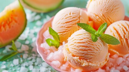 Delicious melon ice cream