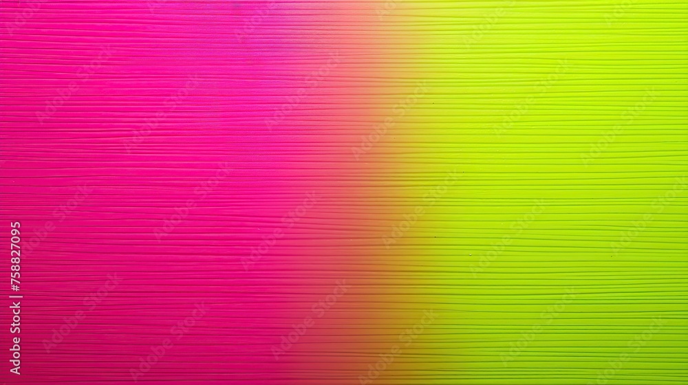 Poster an image showcasing a gradient of vibrant magenta blending into lively lime green with a striated te