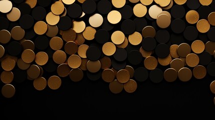 An image showcasing a sleek array of golden textured circles arranged neatly, embodying a concept...