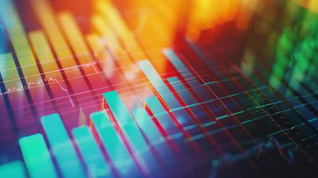 Economy color charts, histograms and statistics
