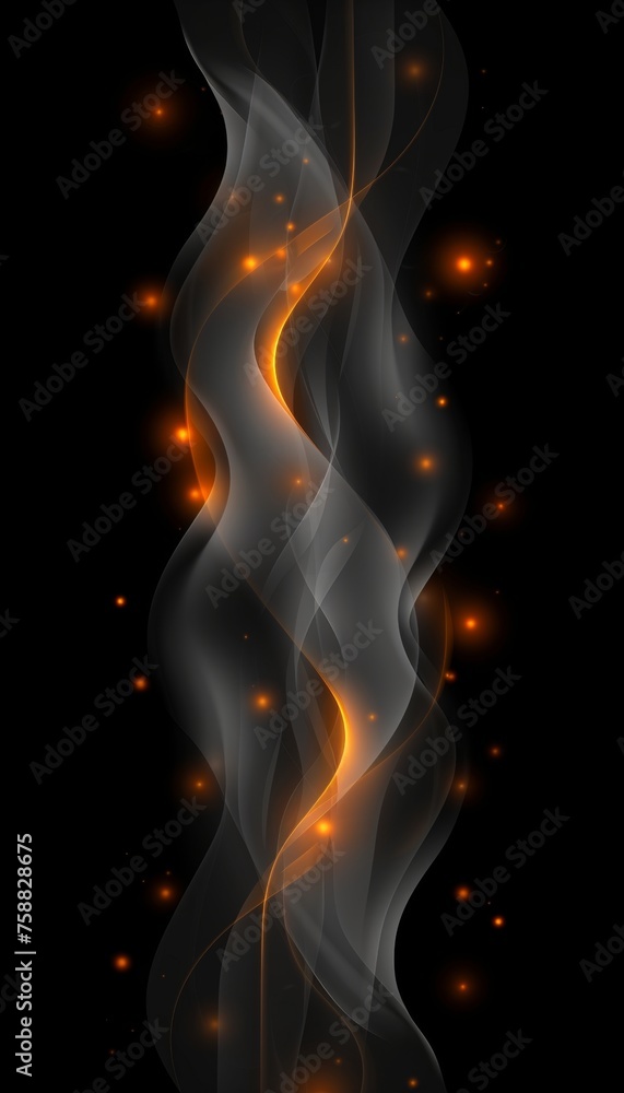 Poster dark abstract design background with futuristic waves magical bokeh for creative projects