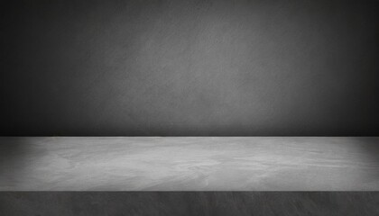 empty gray concrete floor texture and blank grey black board room background