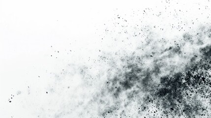 Charcoal black particles.charcoal particles on white background, abstract powder, black powder...