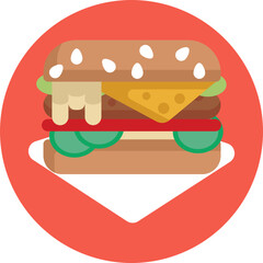 Crafted to represent the pinnacle of barbecue cuisine, this burger icon stands for more than just a meal—it's a celebration of communal dining and the art of grilling. 