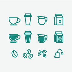 Coffee shop icon vector logo design template