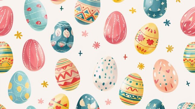 Seamless pattern with easter eggs