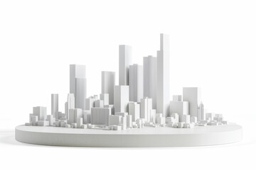 3D rendering of White modern Architectural city model . 