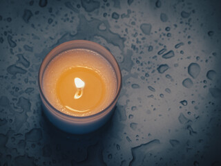 Scented candles at night in the house for relaxation.  