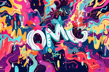 OMG oh my gosh oh my god abstract concept, illustration, Creative abstract surprise, shock and frustration emotion concept - obrazy, fototapety, plakaty