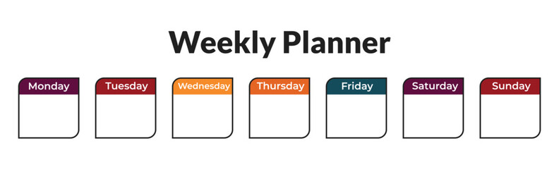 weekly planner notes - obrazy, fototapety, plakaty