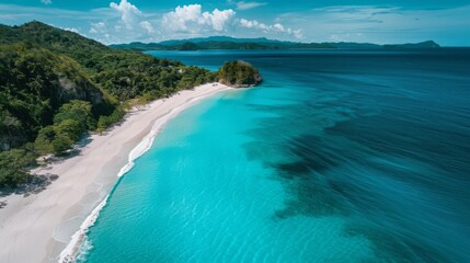 Tropical white sand beach landscape image