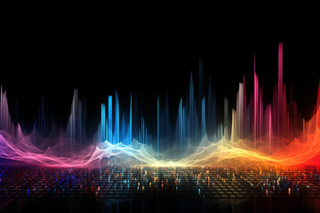 Sound waves modern sound equalizer. Radio wave icons. Volume level symbols. Music frequency. Abstract digital equalizers for music application
