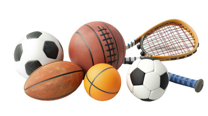 Sports Equipment on Transparent Background PNG