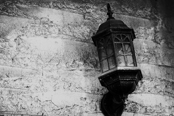 old lamp on wall