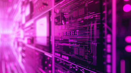 80s Retro wave style background displayed on vintage computer display Generative AI