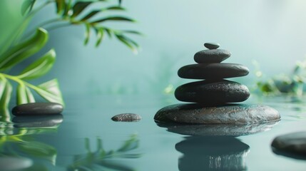 Obraz na płótnie Canvas Zen stones for life balance background. Spa therapy and meditation concept