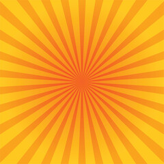 Orange color vector sunburst pattern