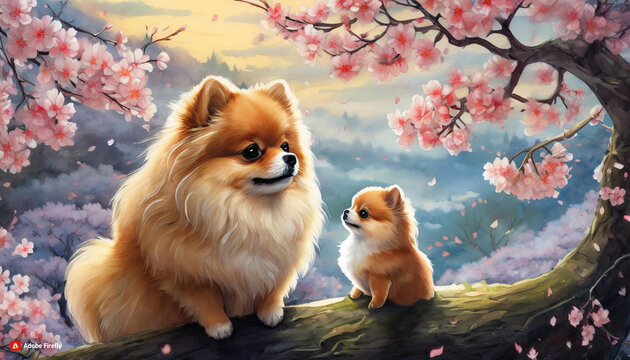 포메라니안 가족