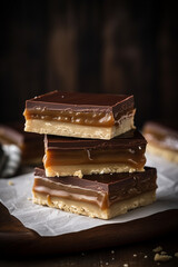 Stack of caramel slice generative AI