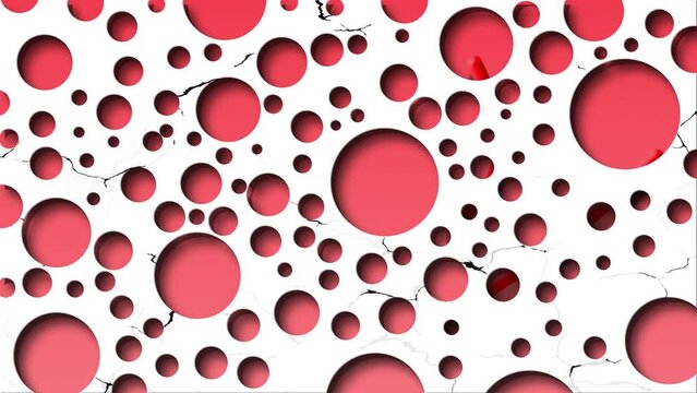 backdrop of moving red holes circle texture 4k animation