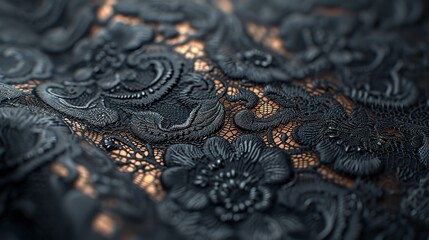Black Lace Pattern 8k Realistic Lighting Unreal
